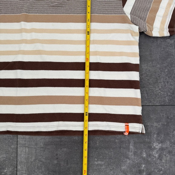 Vintage Southpole Mens XXL Striped Polo Shirt Short Sleeve Brown White Y2K - Picture 7 of 7